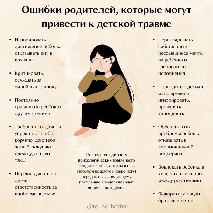 Ошибки родителей, которые могут привести к детской травме